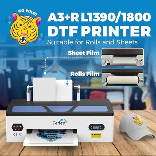 DTF Printer with Roll Feeder, 5 x 250ml Ink, 1 x Roll of Film V58070