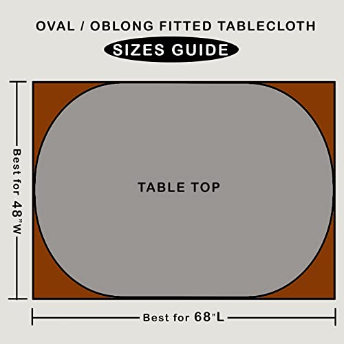 Round Vinyl Fitted Tablecloth with Elastic Edge for 40"-44" Round Table Y198