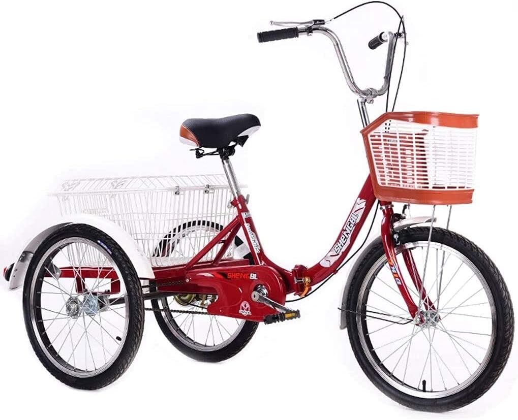 20 Inch Single Speed Adult Tricycle with Large Basket T331