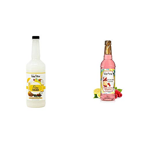 Sugar Free Peach Bellini Mix and Meyer's Lemon Raspberry Syrup Bundle (32 Fl Oz, 25.4 Fl Oz) N570