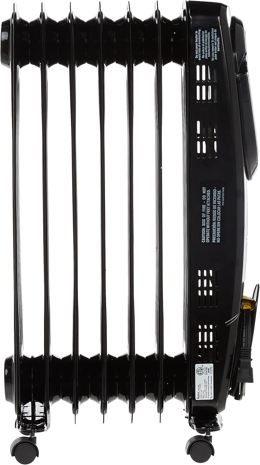 Black Electric Oil Filled Radiator Heater B7284