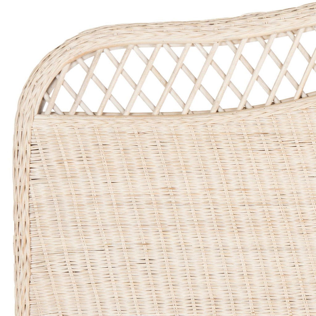 White Washed Rattan Headboard King Q3390