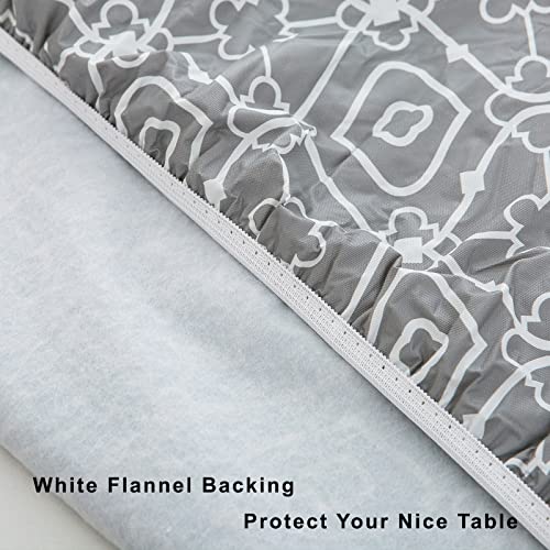 Round Vinyl Fitted Tablecloth with Elastic Edge for 40"-44" Round Table Y198