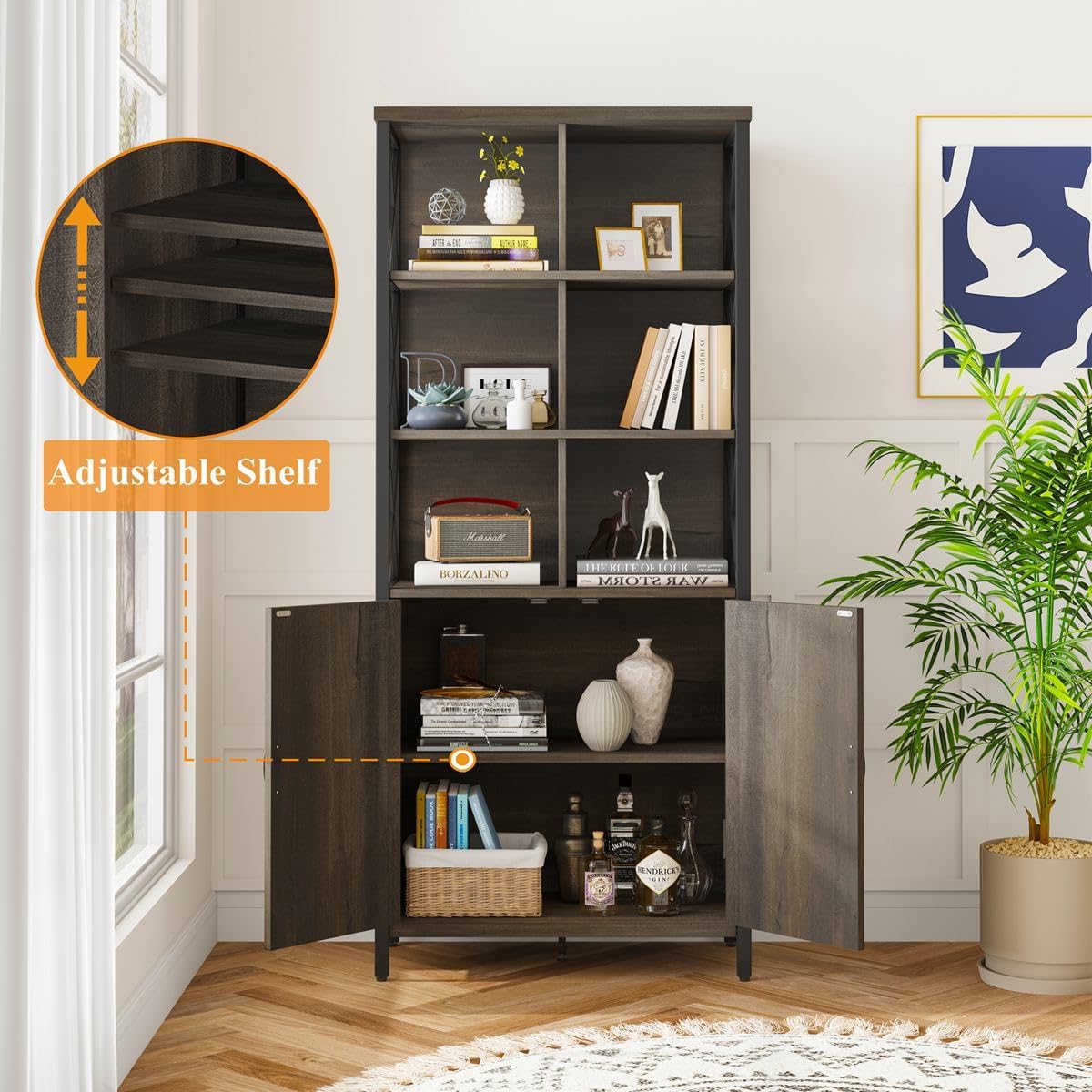 L Shaped Computer Desk with Bookshelf Z31966