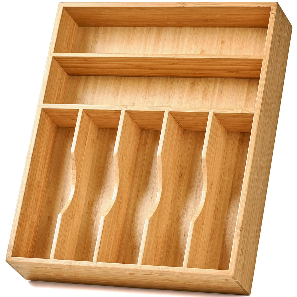 7-Slot Bamboo Kitchen Utensil Tray G830