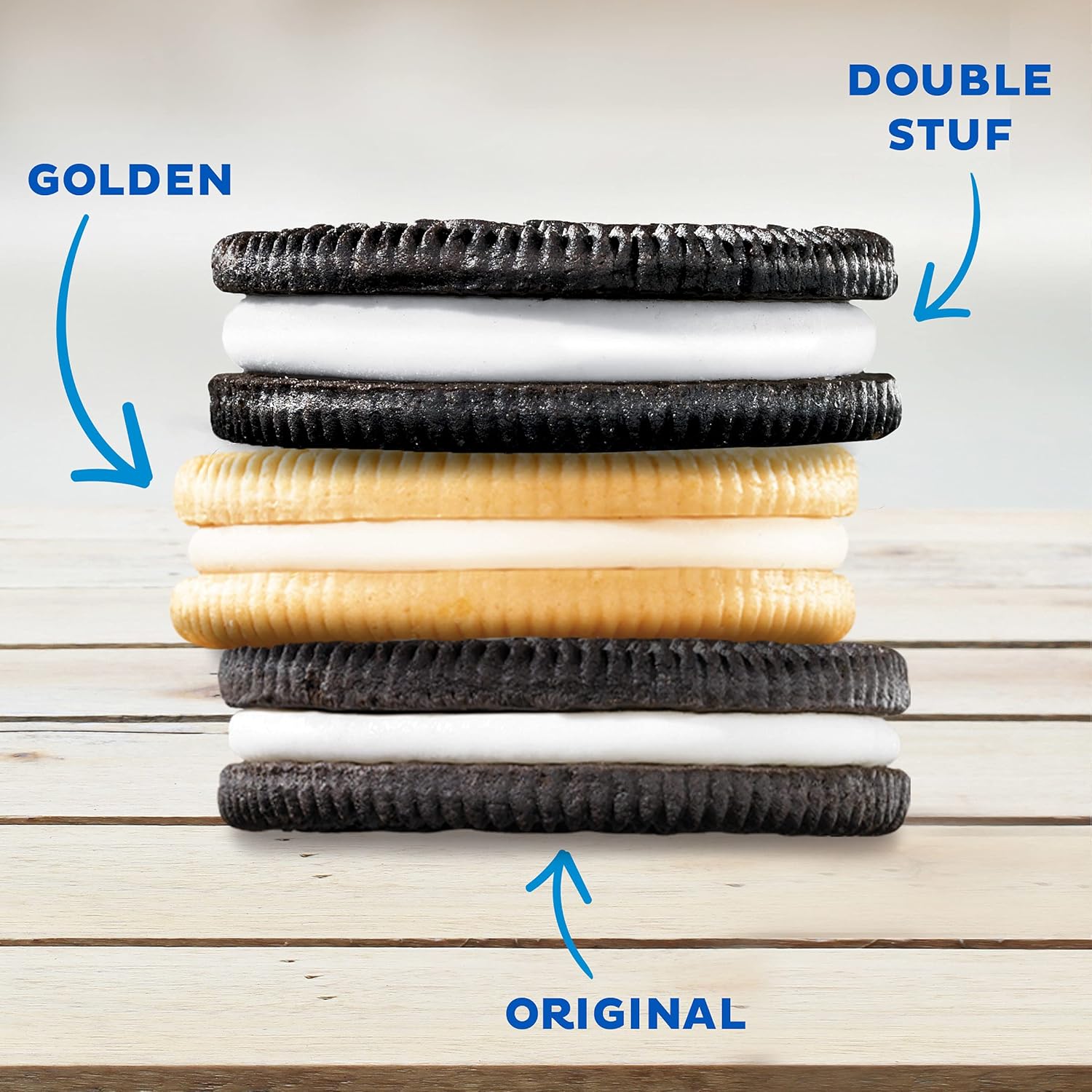 Original, Double Stuff & Golden Sandwich Cookies Variety Pack, Family Size, 3 Packs K823
