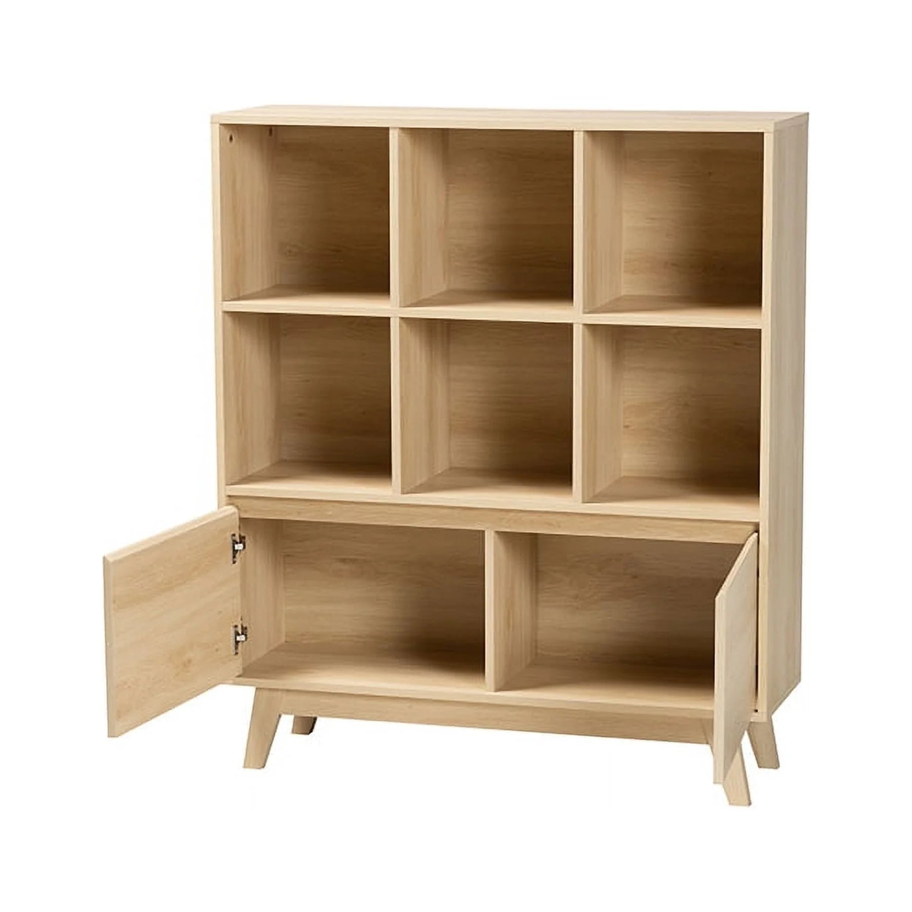 Oak Brown Finished Wood Bookshelf N163
