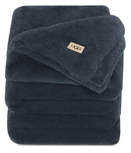 Charcoal Dark Grey 50-inch x 70-inch Faux Fur Throw Blanket A155215