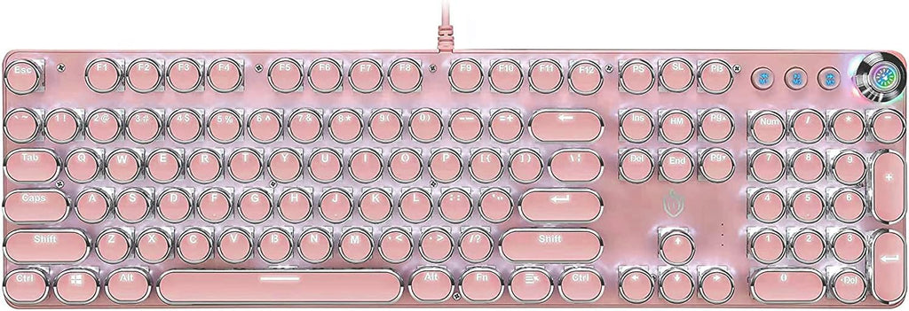 White 104 Keys Mechanical Keyboard with Blue Switch V620