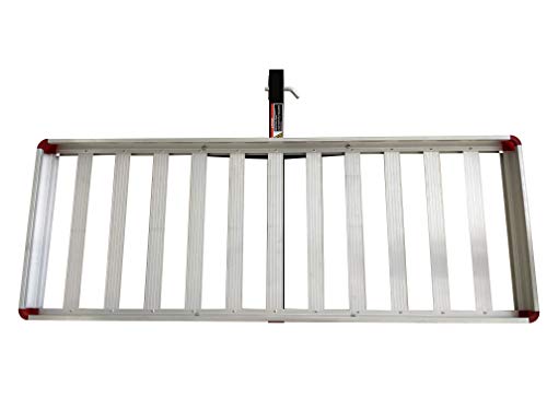 500-lb Capacity 50 inch x 22 inch Folding Aluminum Cargo Carrier Rack Basket with High Side Rails I72759