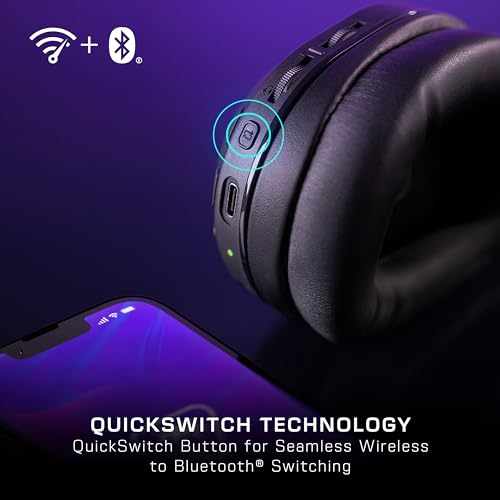 Wireless Gaming Headset with Bluetooth, Memory Foam Cushions, Flip-to-Mute Mic Y924155