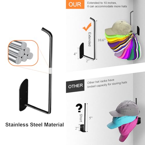 2 Pack 10'' Stainless Steel Hat Organizer (black) W720726