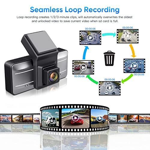 1080P Full HD Dash Car Camera with 3.4" IPS Display U518
