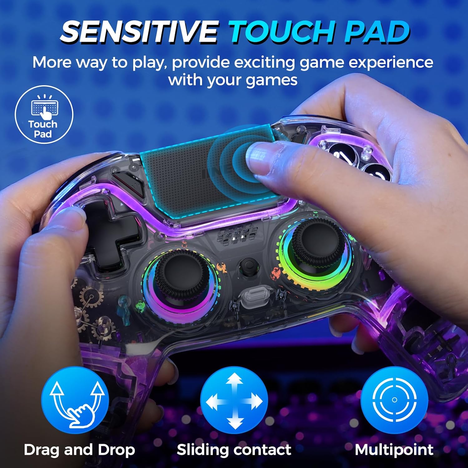 Wireless Controller for PS4 with Hall Effect Joysticks and Triggers H3223