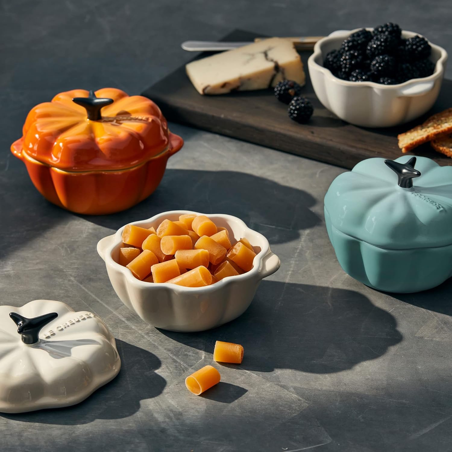 Stoneware Figural Pumpkin Petite Cocotte, 12oz, Persimmon E322