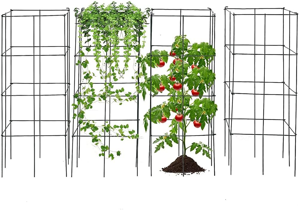 4 Pack 39 Inches Tall Square Plant Support Cage U707596