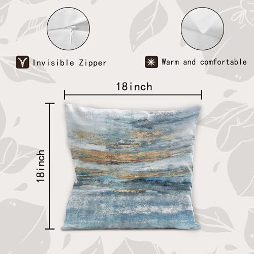 Nav Blue Decorative Abstract Pillow Covers 18x18 M89670