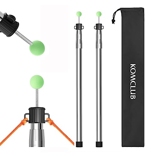 Telescoping Tent Tarp Pole 3 Section Stainless Steel Portable Camping Poles 33"-86.61" 2Pcs Set S343383