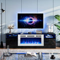 Black 79 inch Fireplace TV Stand with Electric Fireplace G445243