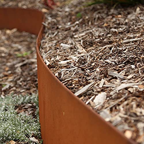Corten Steel Landscape Edging 40 Inch Strips 8 Inch Depth 6 pcs Y242907