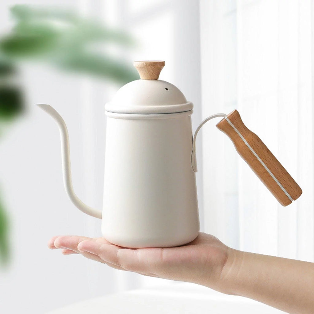 Beige Stainless Steel Gooseneck Coffee Kettle O311040