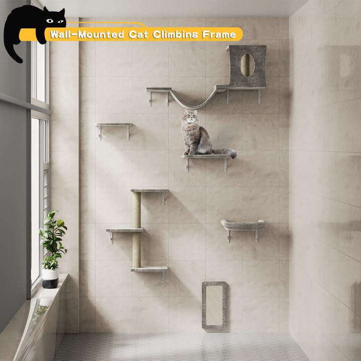 Grey 6pc Cat Wall Furniture Set F374562