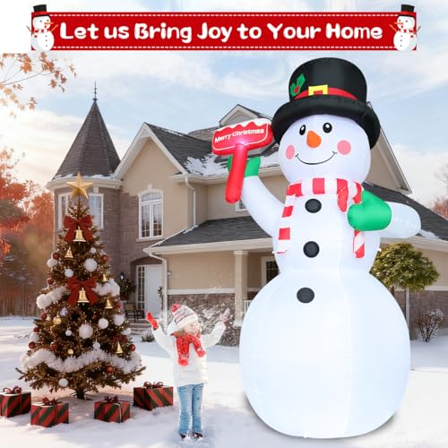 10.3 FT Christmas Inflatables Snowman with LEDs N90791