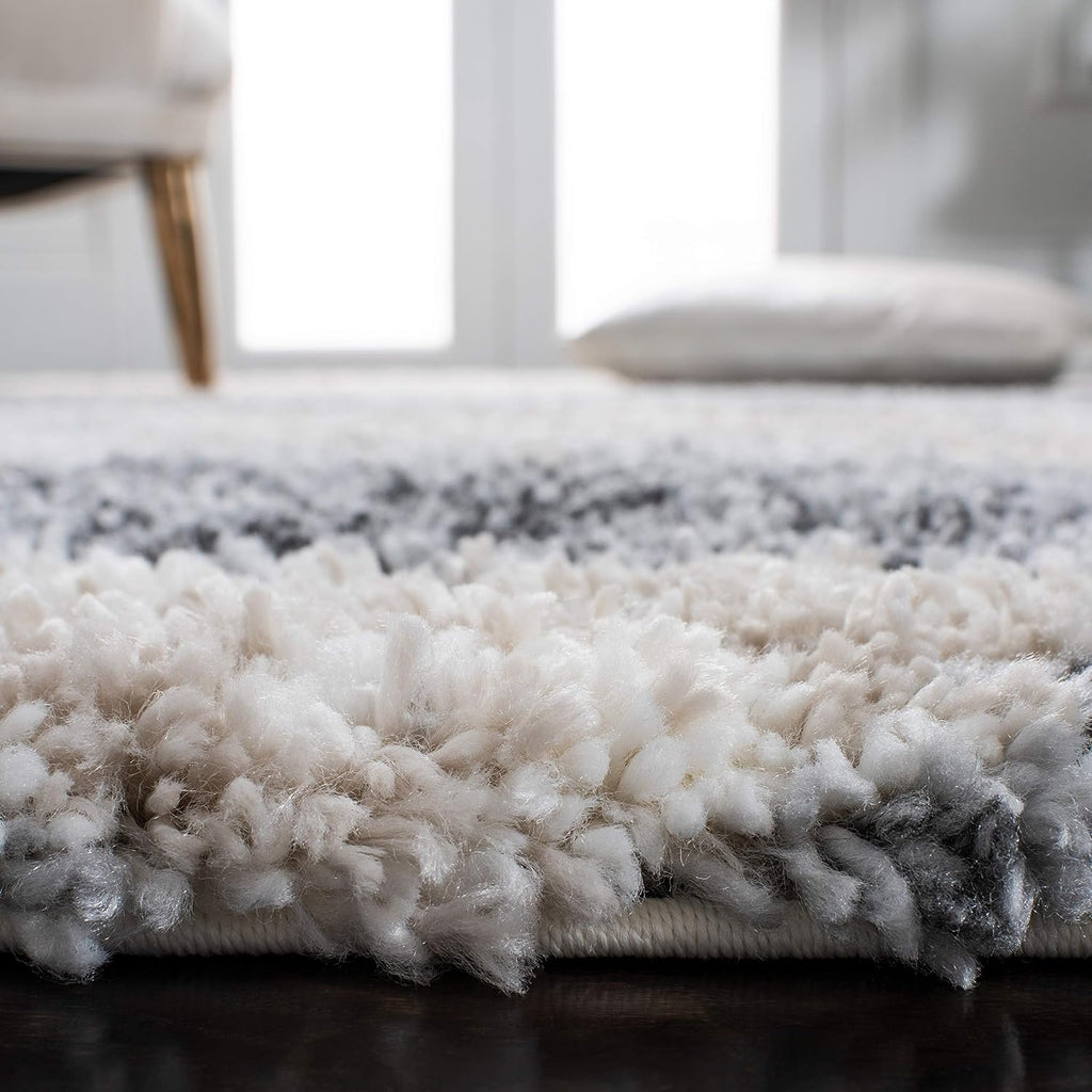 Grey & Ivory 8' x 10' Shag Area Rug I42946