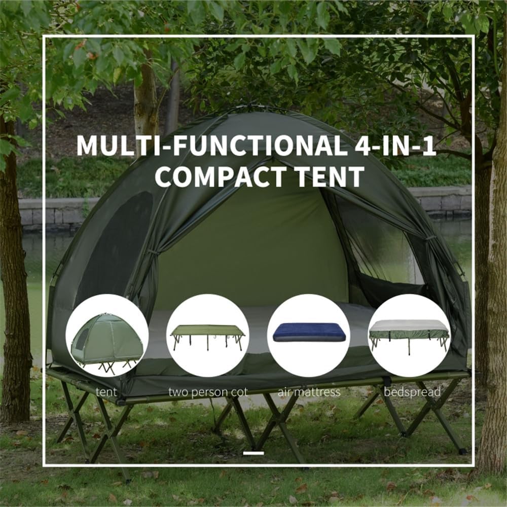 Elevated Folding Camping Cot with Sleeping Bag G2523