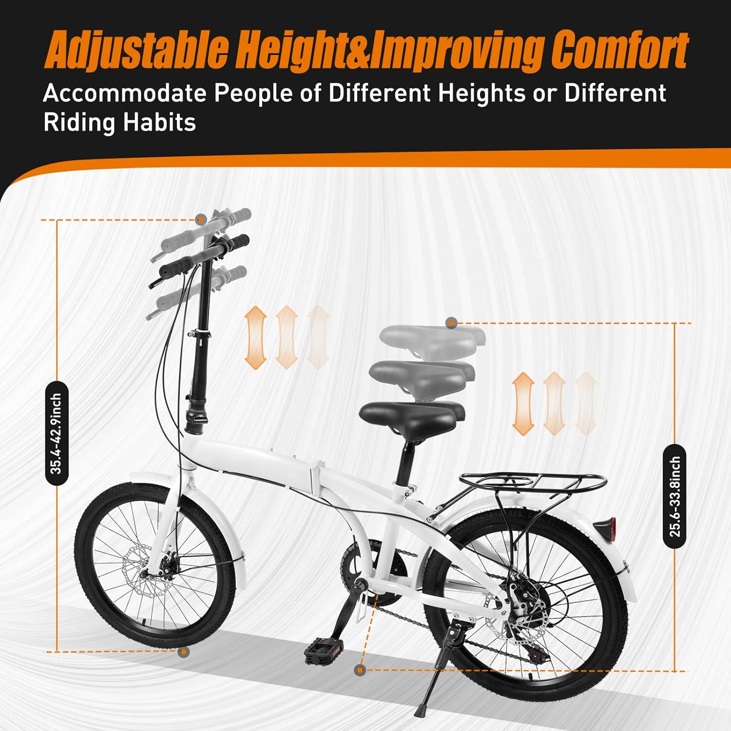 20 Inch High Carbon Steel Folding Bike with 7-Speed Gears R639489