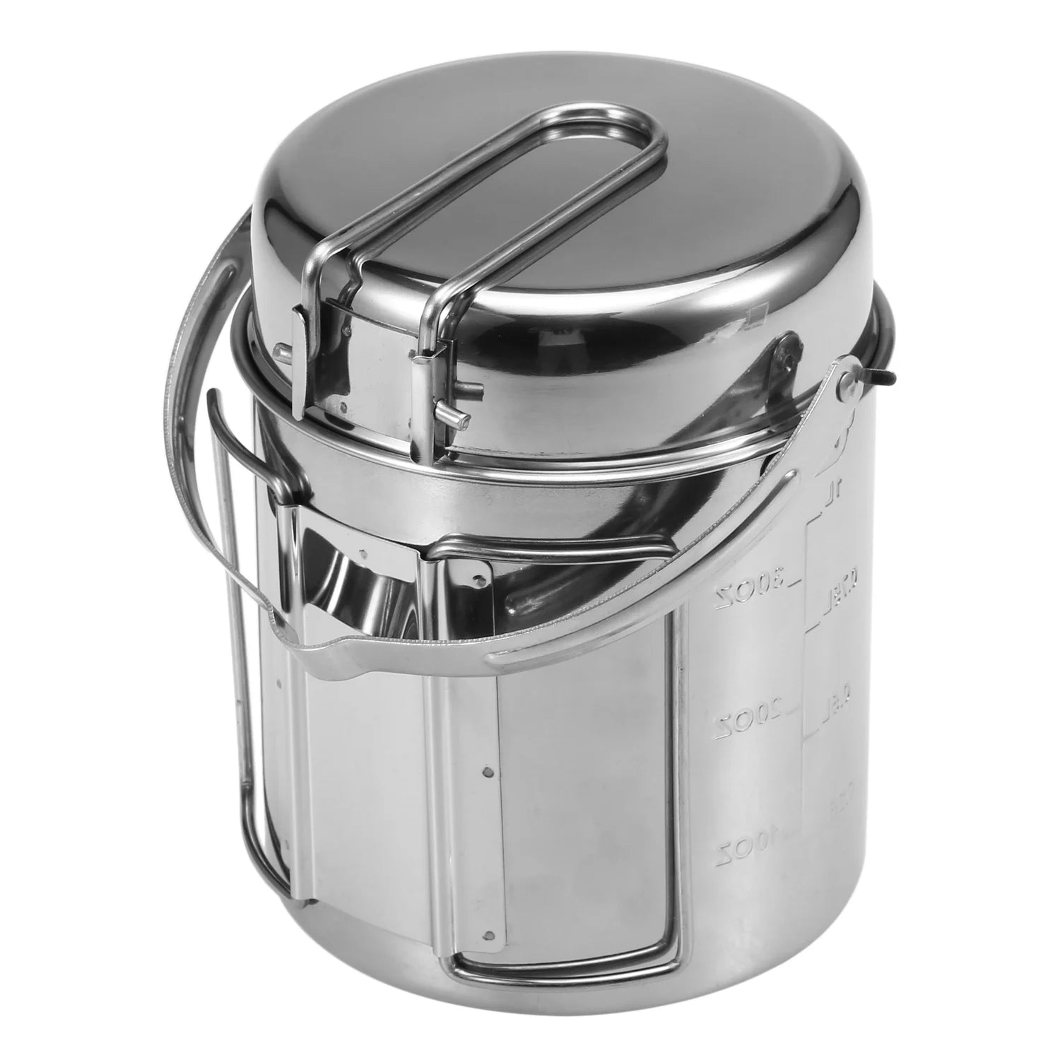 1L Stainless Steel Cooking Pot with Foldable Handle A50102
