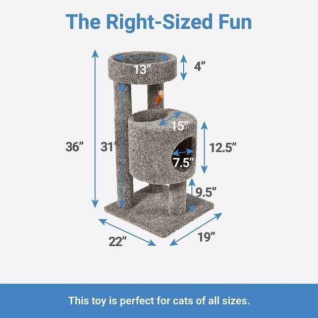 36-in Real Carpet Wooden Cat Tree R325