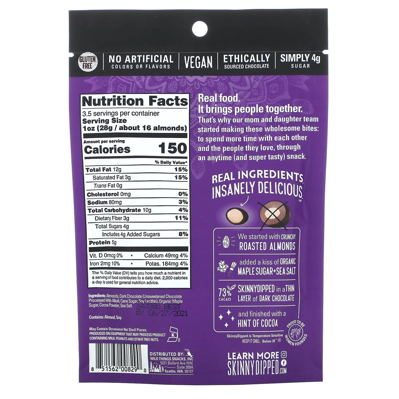 Super Dark + Sea Salt Almonds, 3.5 oz Pack of 3 E4504