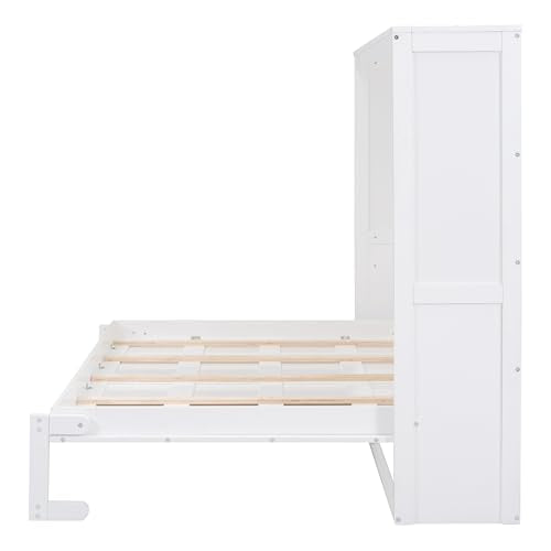 White Solid Wood Queen Size Foldable Platform Bed A328130