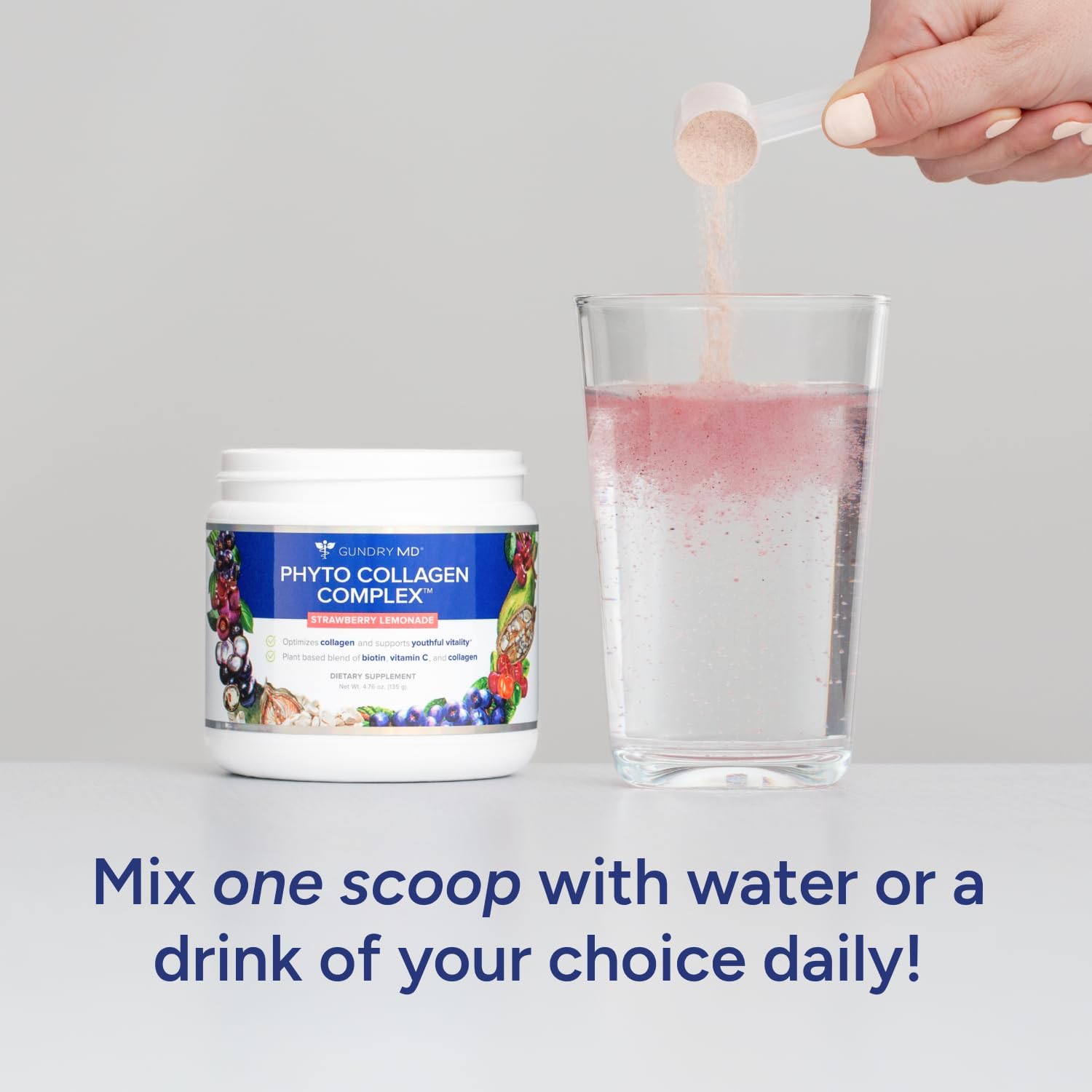 Strawberry Lemonade Multivitamin Powder Supplement with Vitamin C, Amino Acids, and Polyphenols (30 Servings) R3563