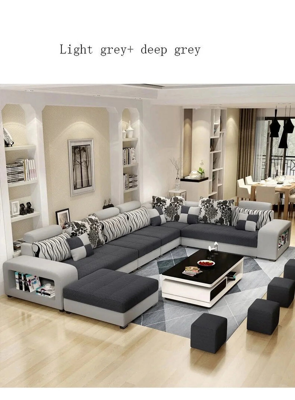 Modern Fabric Sectional Sofa Set V4214