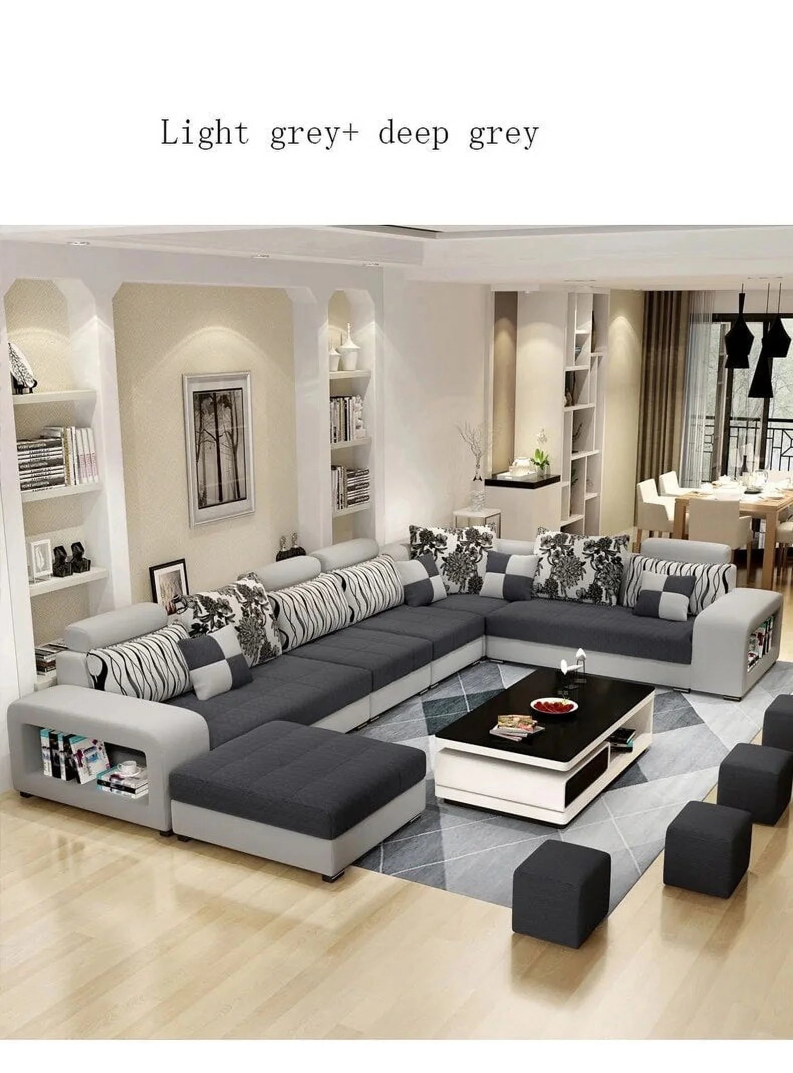 Modern Fabric Sectional Sofa Set V4214