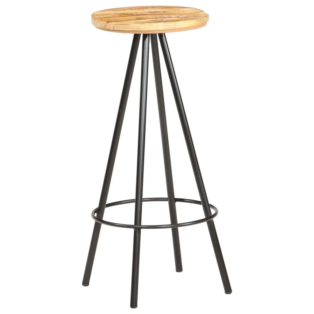 2 pcs Rough Mango Wood Bar Stools I394