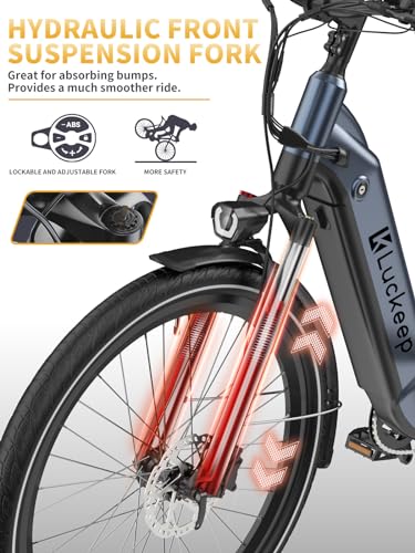 27.5" Electric Bike with 48V Battery, Front Suspension & Dual Hydraulic Brakes T385