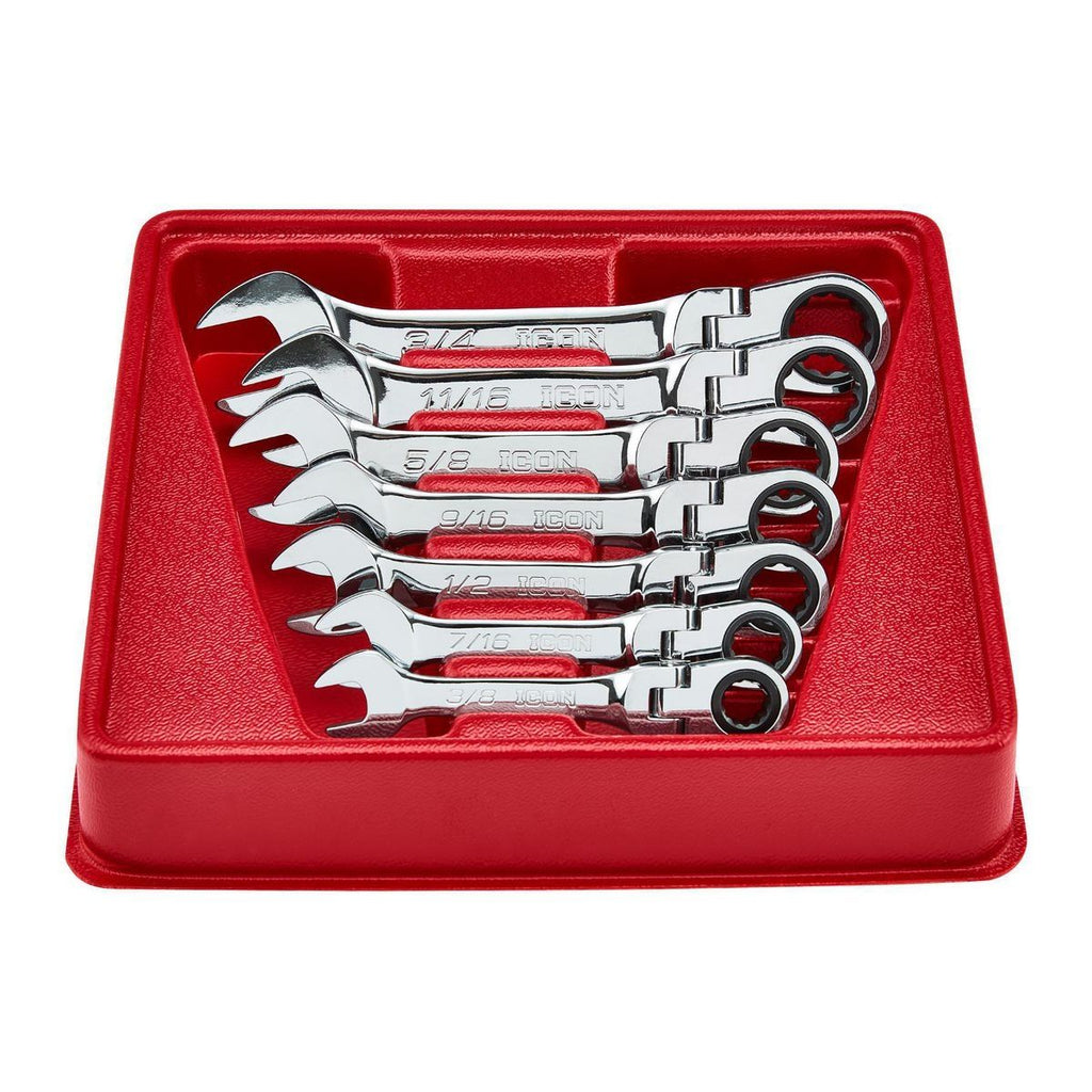 7-Piece SAE Ratcheting Combination Wrench Set F708944