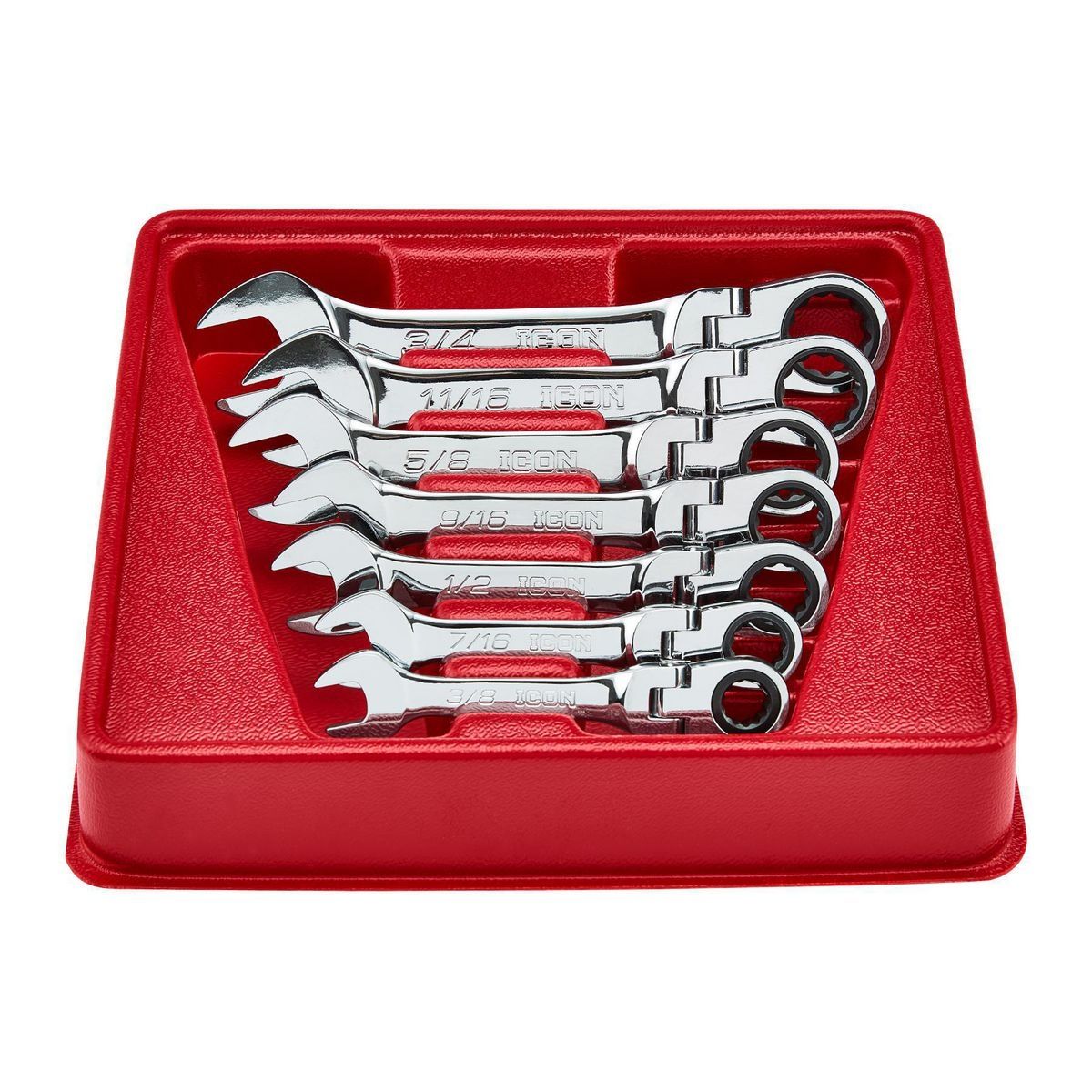 7-Piece SAE Ratcheting Combination Wrench Set F708944