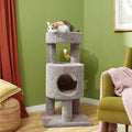 36-in Real Carpet Wooden Cat Tree R325