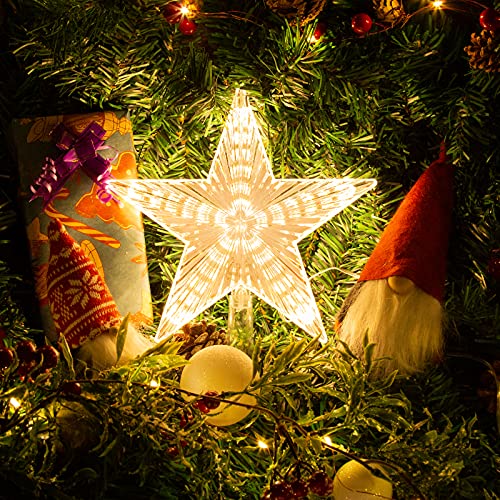 8.7 Inch Warm White Light Christmas Tree Star Topper K6401