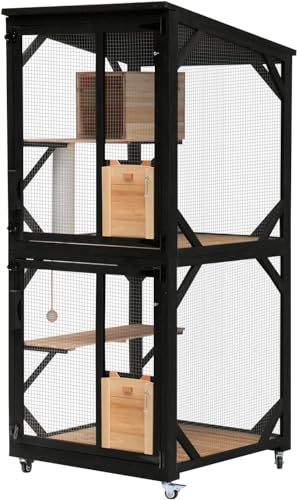 4 Tiers 70.9" H Catio Cat House Outdoor Enclosure with Removable Floor B8747