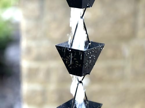 Black Powder Coated Metal Rain Chain E32799
