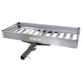 500-lb Capacity 50 inch x 22 inch Folding Aluminum Cargo Carrier Rack Basket with High Side Rails I72759