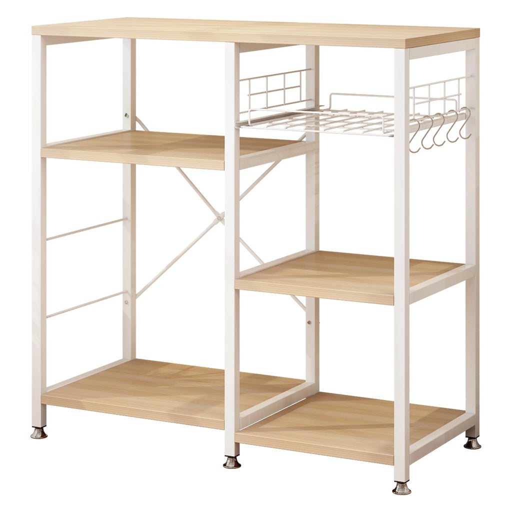 White Oak Bakers Rack with Basket M238