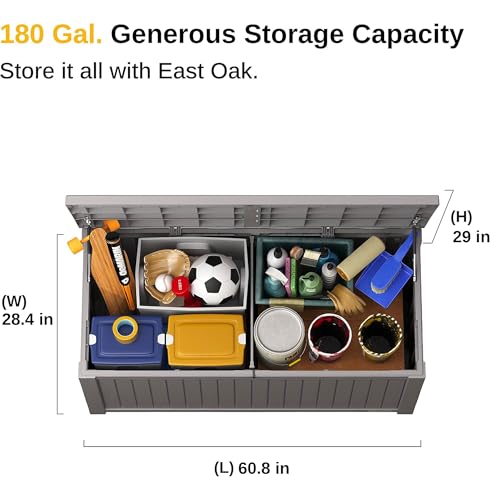 60 Gallon Grey Resin Outdoor Storage Box A272579