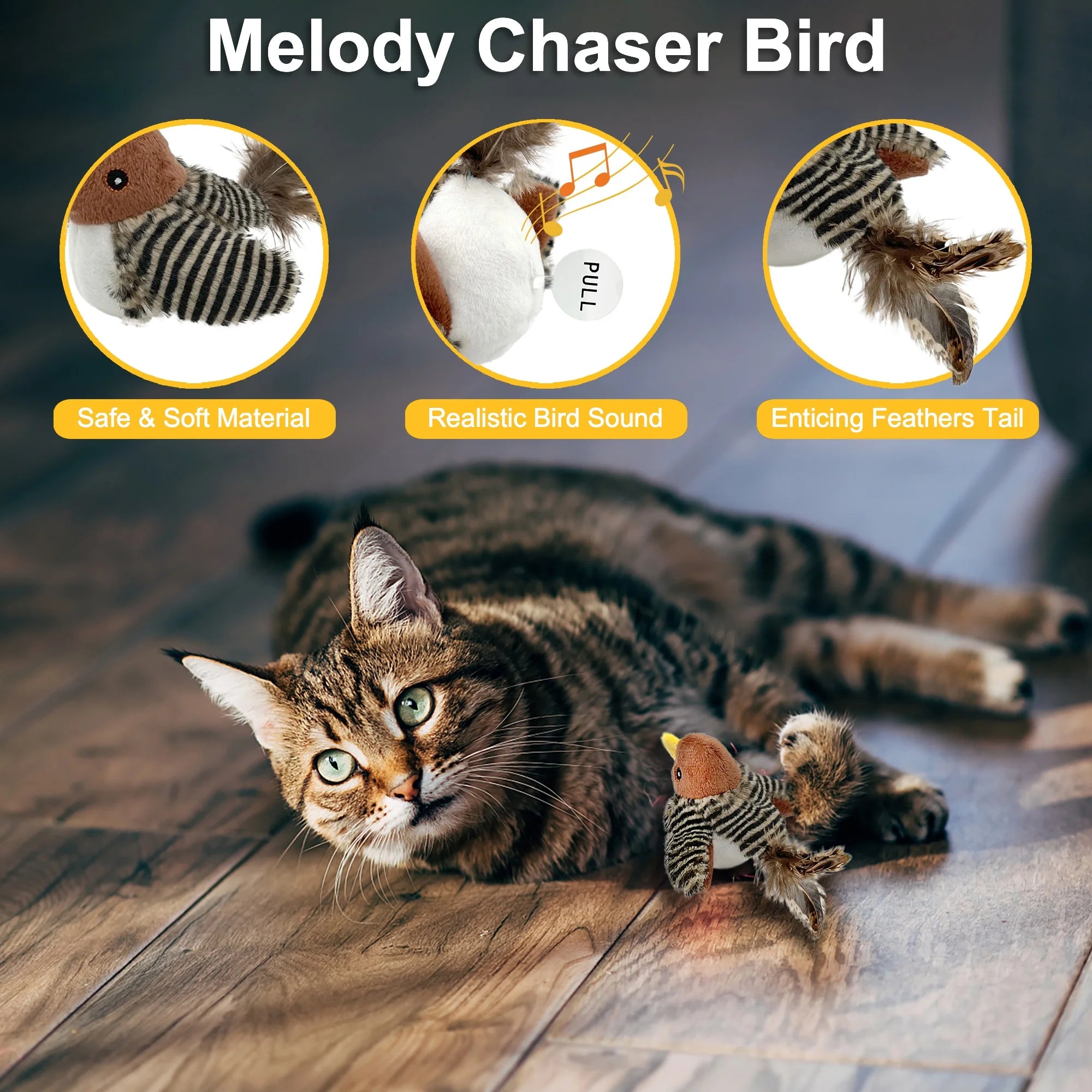 Interactive Electronic Cat Toy with Feather Tail Z338