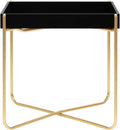 Black and Gold 15"x15"x15.2" MDF Side Table Q282